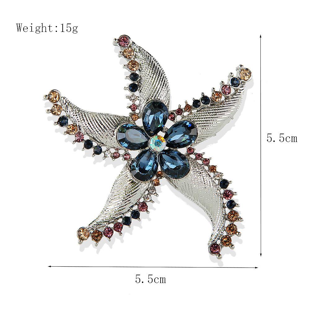 Baroque Luxury Starfish Design Brooch for Men and Women Jewelry Accessories Wedding Holiday Party Gift