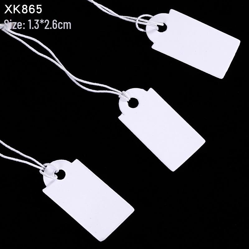 Kraft Hanging Price Tags with Elastic Cord - 100 Pieces for DIY Jewelry Ornaments