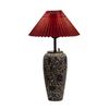 Handcrafted Wabi-sabi Style Ceramic Table Lamp with DIY Glass Vase Lampshade and Night Light Base