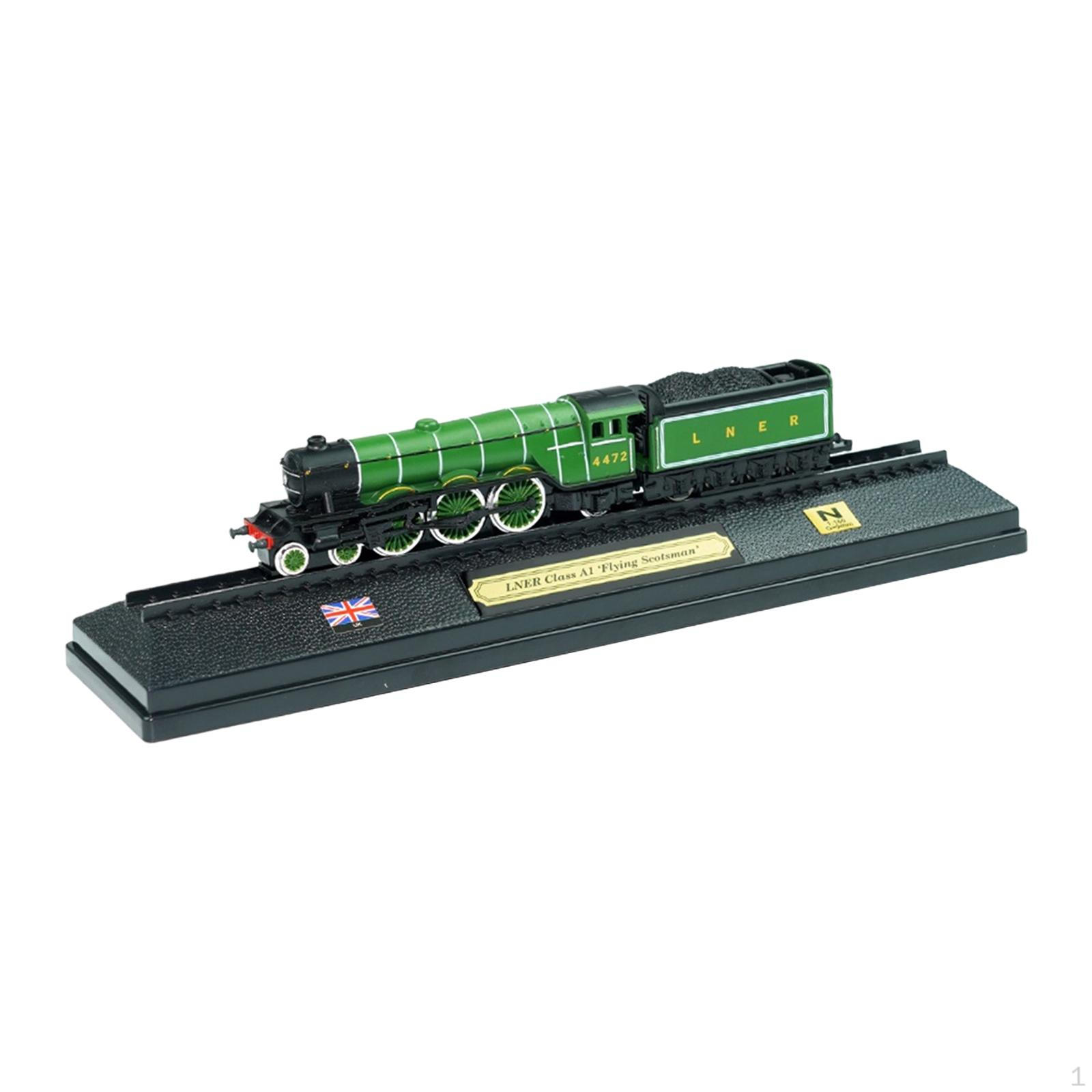 1:160 Locomotive Train Model with Display Stand for Backdrop Desk Background Flying Scotsman