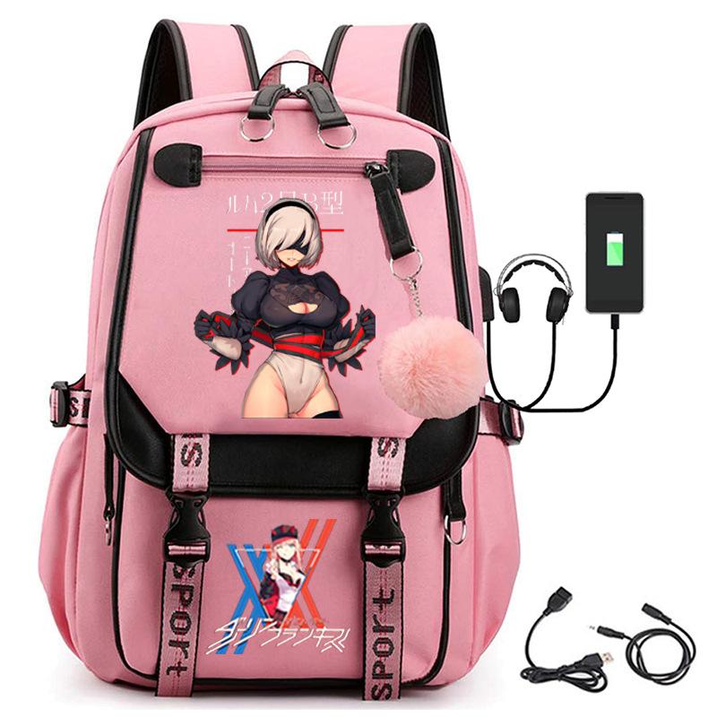 Large Capacity Schoolbag with Shoulder Strap; Student Three-piece Pencil Case Set
