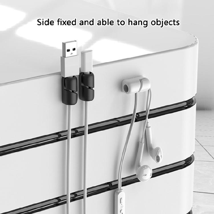 5Pcs Cable Clamp Data Line Fixer Holder Cylindrical Wire Management Clip Desktop Tool for Wall Desk Christmas Light