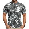 Men's Short Sleeve Cycling Round Neck Print with Zipper Breathable Quick Dry Fabric