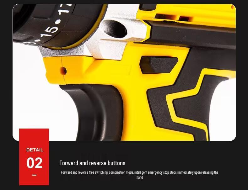 Rechargeable Brushless Hand Drill - Portable Lithium Battery Impact Drill for Metal and Wood