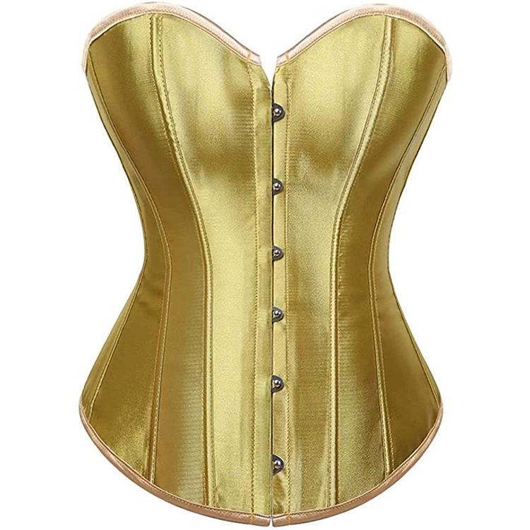 Corset satinat push-up cu control abdominal și tanga