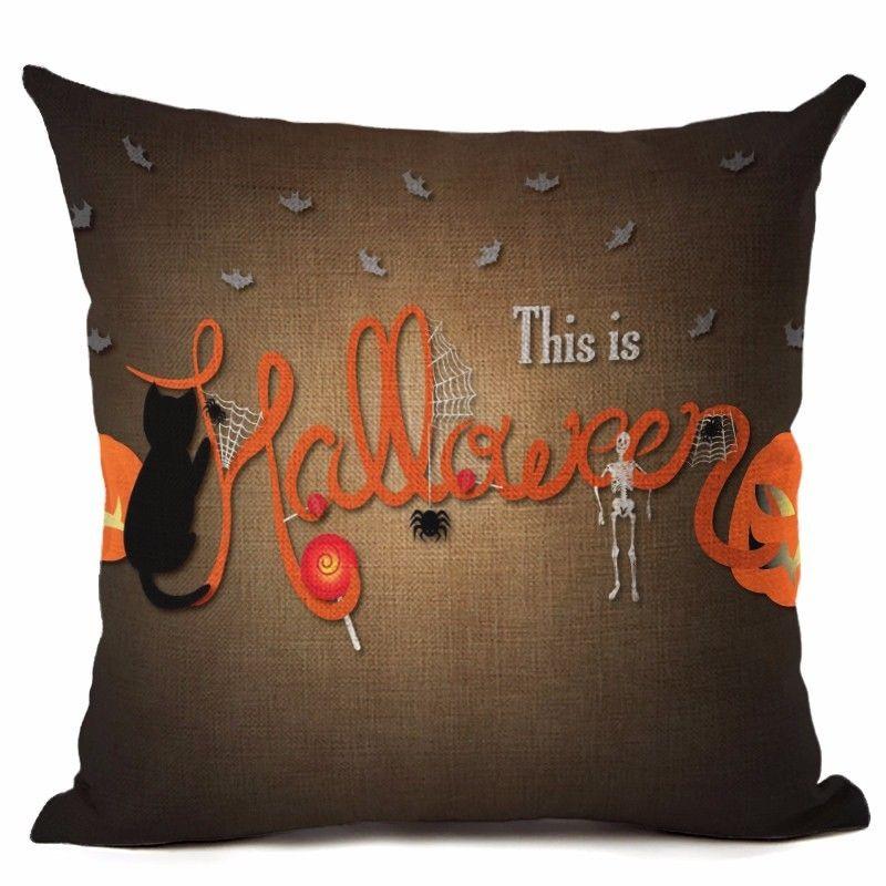 18" Cotton Halloween Linen Throw Pillow Case Cushion Cover Party Home Decor Sofa