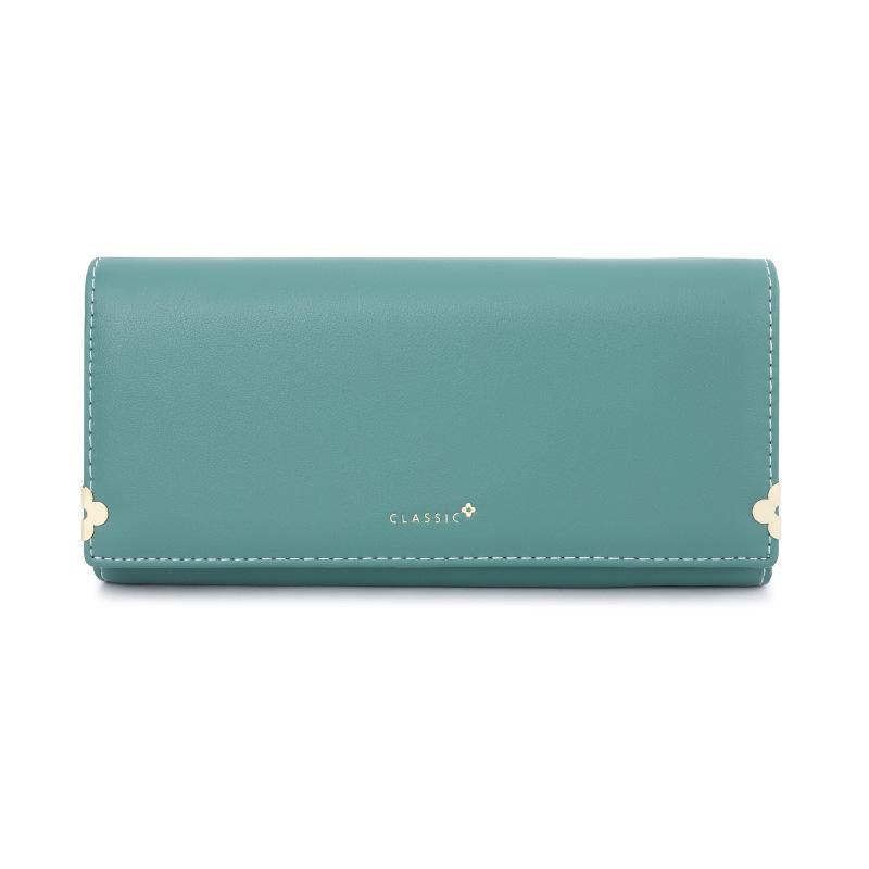 Tailian New Ladies' Four-Leaf Clover Multi-Function Solid Color Handbag Wallet