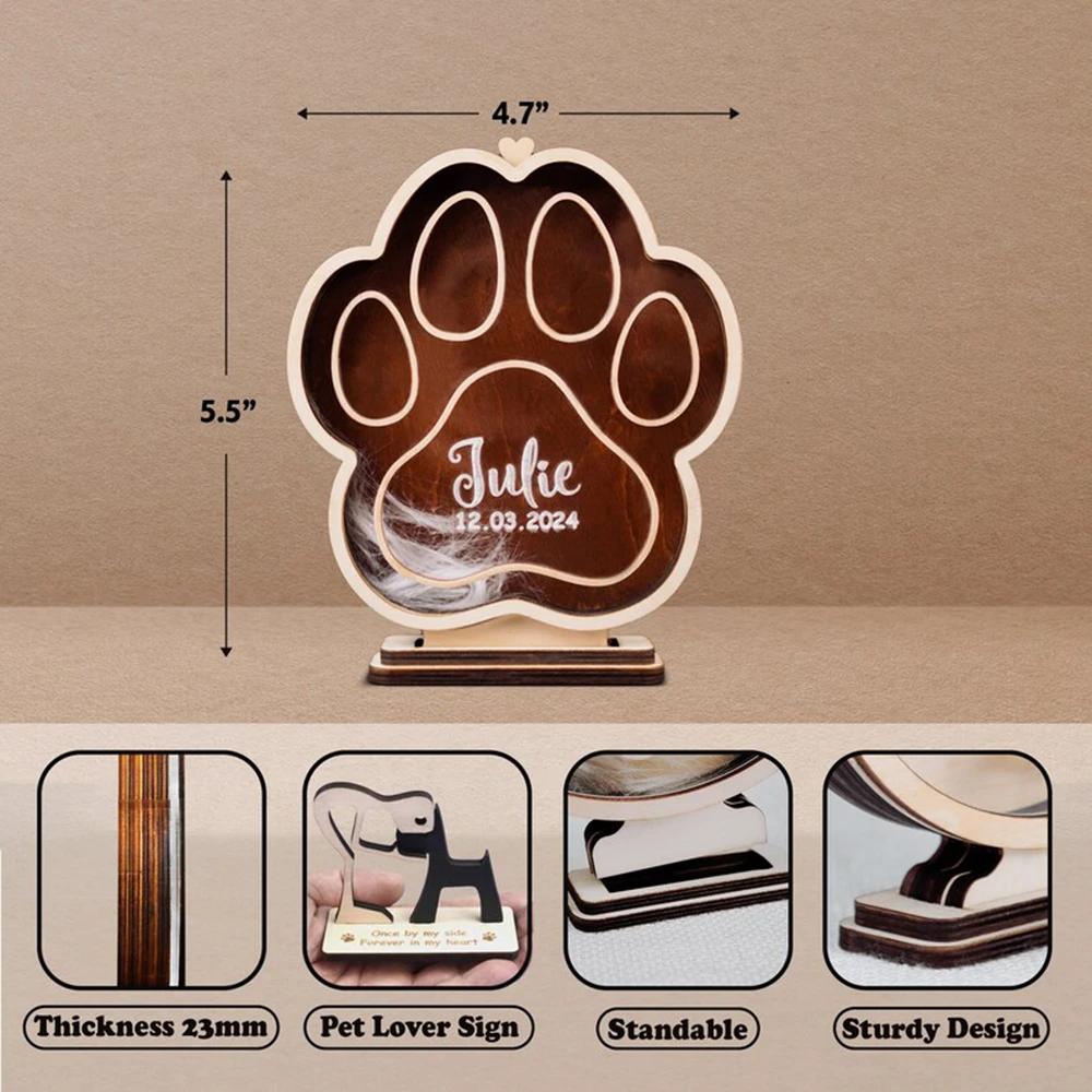 Personalized Pet Memorial Box For Fur Custom Dog Cat Hair Keepsake Shadow Box Creative Pet Fur Memorial Souvenir Unique Gift