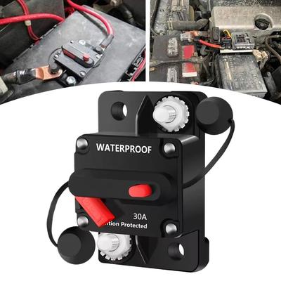 30A-300A Circuit Breaker 12V Trolling with Manual Reset Boat Manual Power Protect for Audio Fuse Car 48VDC Waterproof P0P5