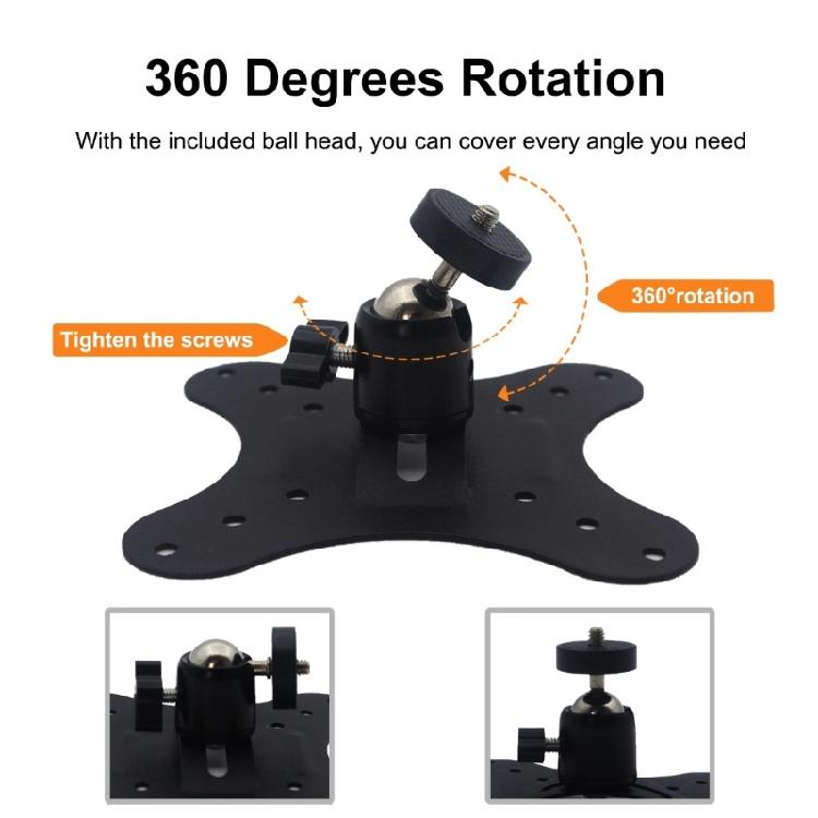 Single Hole Projectors Bracket 360 Degree Adjustable Angle Concealed Cable Storage Heavy Gauge Metal