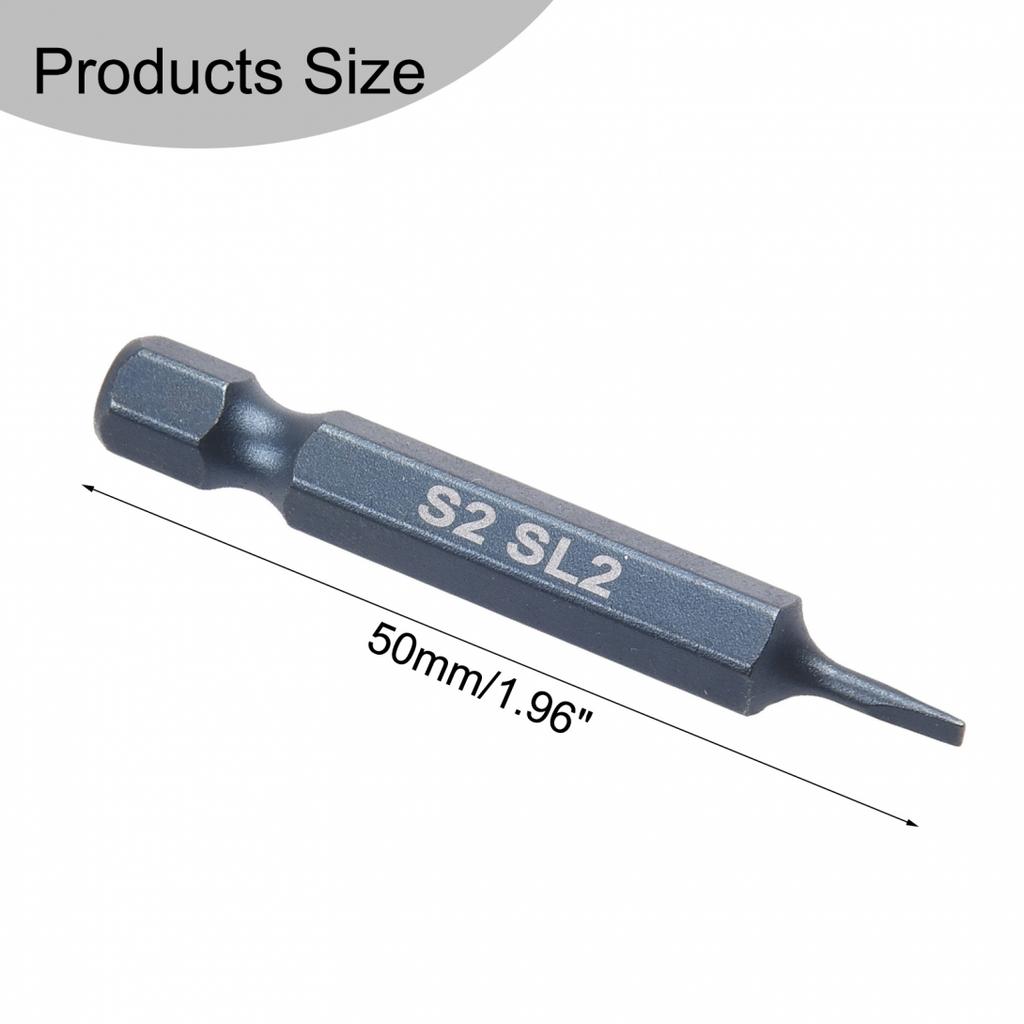 1/4\'\' Hex Screwdriver Bit 1pc 2.0-6.0mm 50mm Blue