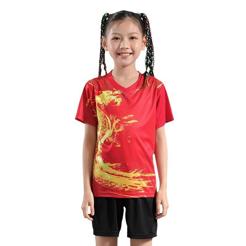 Kids Quick-Dry Badminton Set Sportswear Short Sleeve T-Shirt Shorts Unisex Fall Winter