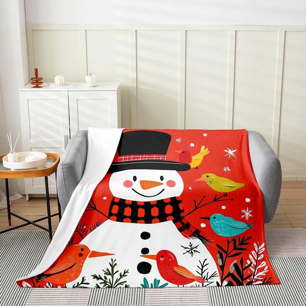 Black Santa Claus Fleece Throw Blanket Queen Kids Christmas Flannel Blanket Plush Fuzzy Xmas African American for Bed Couch