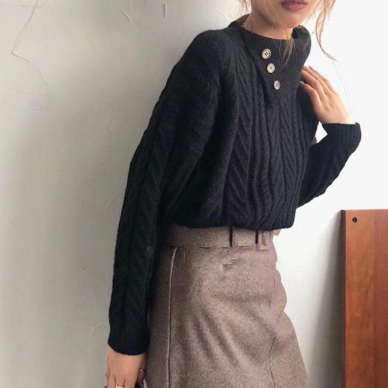 Rollkragenpullover Damen Locker Oberbekleidung Pullover Damen Herbst und Winter Strickpullover Pullover-Oberteil