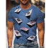Men's Novelty Funny T-Shirt 3D Print Poker Cards Graphic T Shirts For Men Casual Short Sleeve Tee Tops Streetwear Mens Clothes