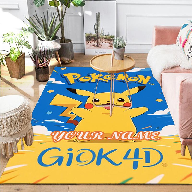 Custom 1Pc Pikachu Cyberpunk Artwork Rug Office Carpet Indoor Outdoor Entrance Doormat Nonslip Soft And Comfortable Living Room D2915212