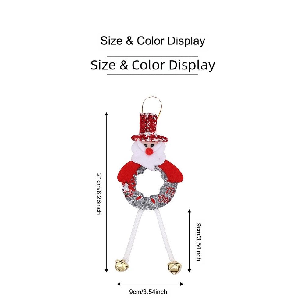 Christmas Tree Hanging Ornaments Set of 4 with Bells Featuring Delicate Hollow Out Santa Snowman Reindeer Bear for Holiday Decor