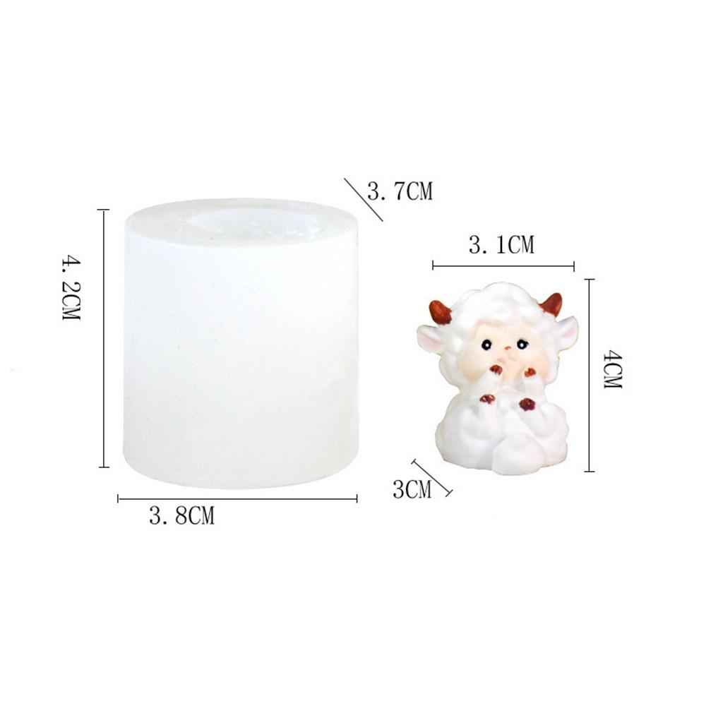 New Three-Dimensional Sheep Plaster Decoration Mold Creative Baking Diy Aromatherapy Candle Cartoon Lamb Silicone Mold