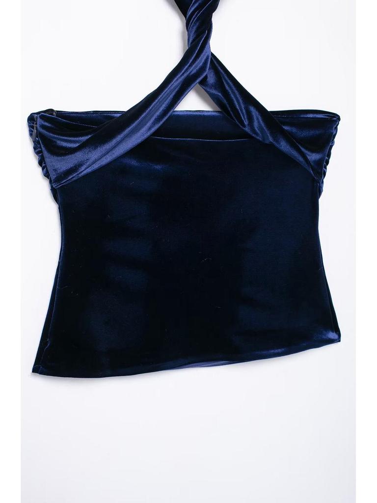 2024 Winter Women's Fashion: Sexy Halter Neck Tencel Velvet Camisole