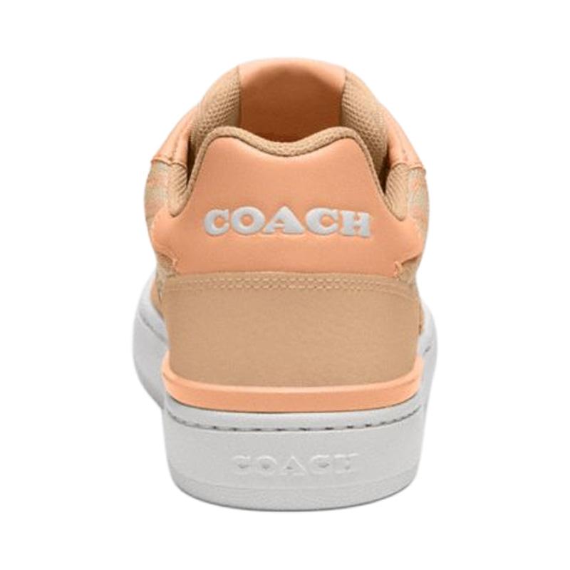 Coach Clip Leather Round Toe Lace-Up Low-Top Sneakers Women sneakers Pink CU098-S9W