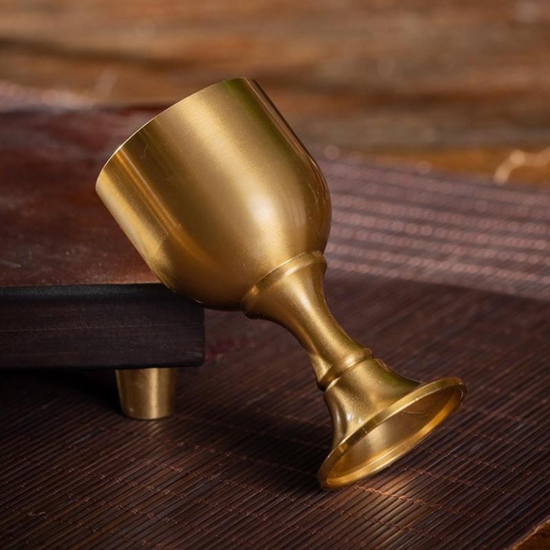 Brass Wine Glass Restaurant Goblet Tabletop Red Wine And White Wine Trumpet Copper Crafts Copper Decoration Mini Shot Glass