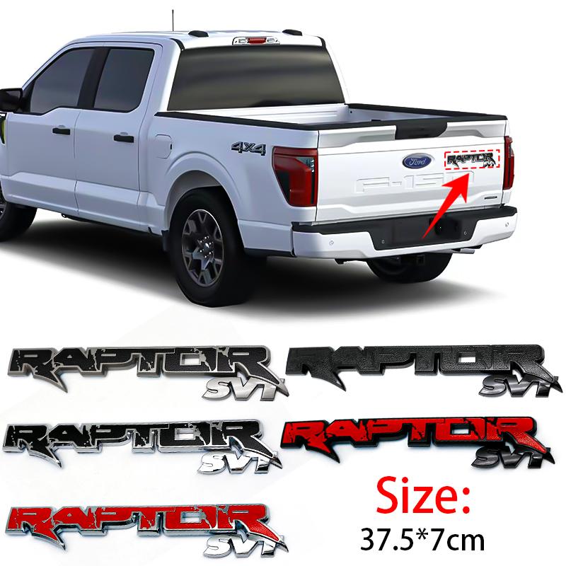 QYCI4 ABS Trunk Sticker Plastic Logo Badge Raptor Letter Badge for Ford Focus Mk2 Fiesta Mk3 Mondeo Mk4 Ranger Kuga Mk7 C Accessorie
