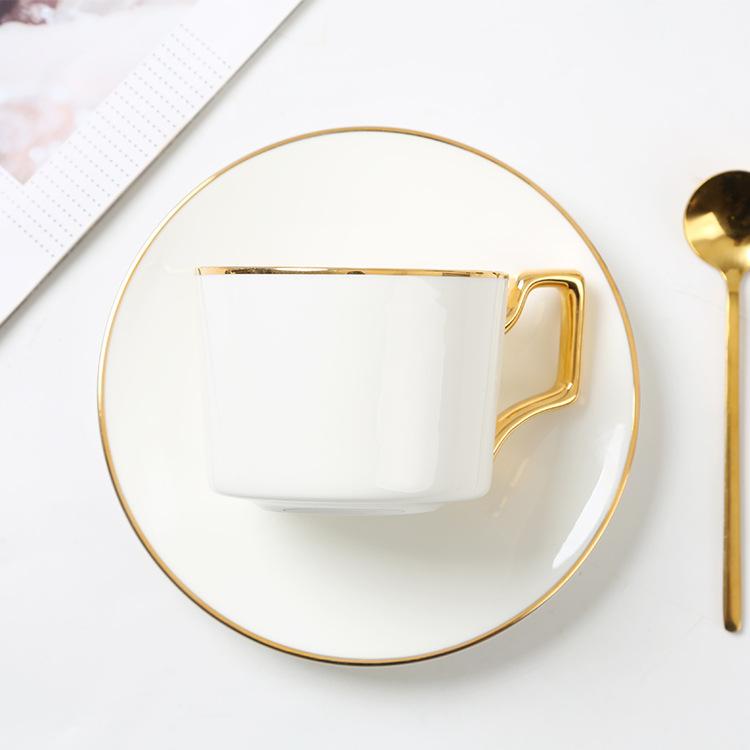 Bone China Gold Handle Coffee Cup Ceramic Afternoon Tea Garden Cup And Saucer Coffee Set