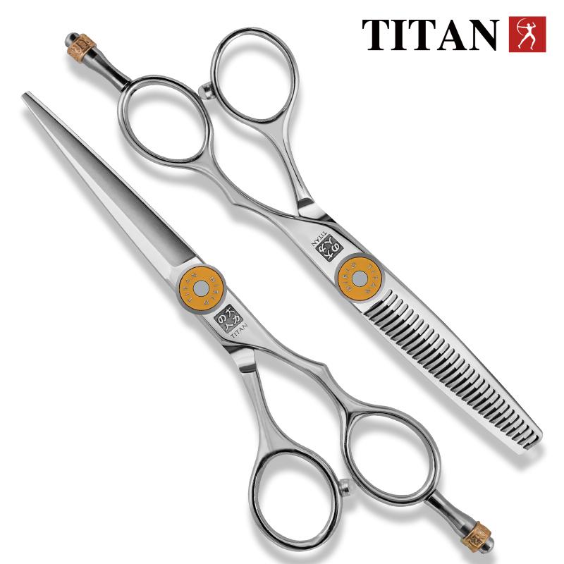 TITAN Professional Hair Scissors Barber Scissors Cutting Thiinning 6inch 440c Steel