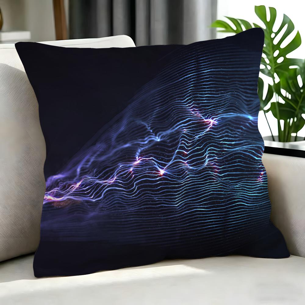Art SSmoke Waves Rays Lighted Cushion Cover Cushion Cover Set Pcs x x x Pillowcase Decorative Sofa Home Decor