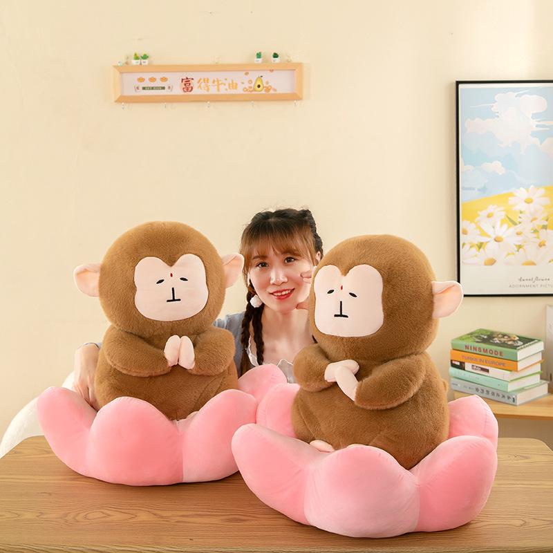 Lotus Monkey Buddhist Plush Toy Fashion Comfortable Sleeping Doll Girl Gift