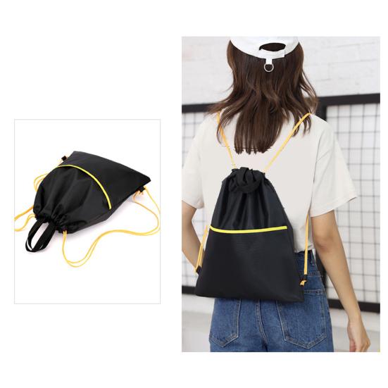 Gym Backpack Waterproof Drawstring Storage Bag with Shoulder Strings Large Capacity Sports Backpack for Travel Hiking Camping