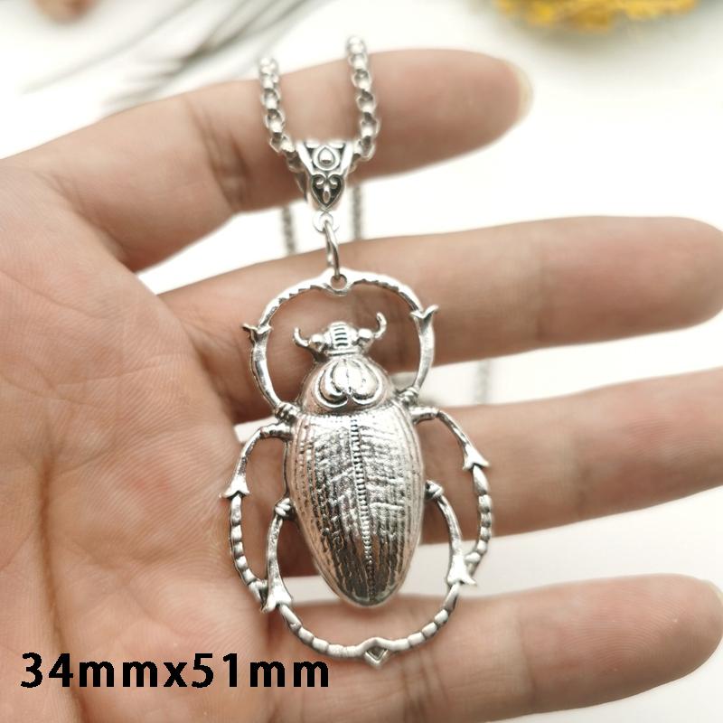 2026 New Delicacy Giant Silver Colour Scarab Beetle Necklace Insect Jewelry Fashion Exaggerate Nature Big Charm Women Men Gift