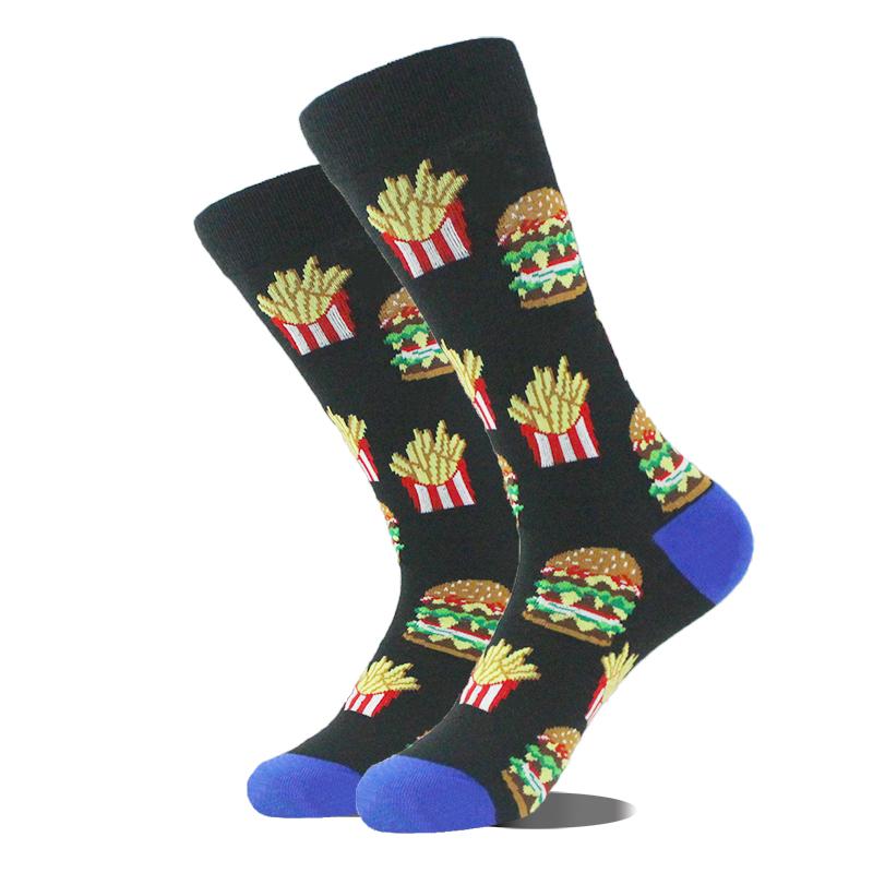 Men Dinosaur Astronaut Planet Crew Socks Harajuku Big Size Sokken Unisex Skateboard Divertidos Happy Design Hip Hop Funny Socks