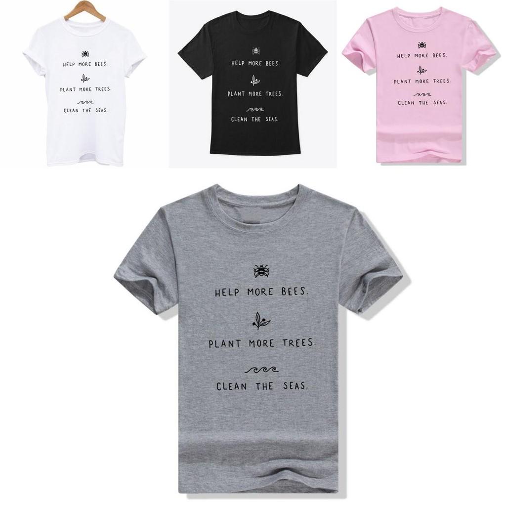 Premium Quality Help More Bees Plant More Trees Clean The Seas T-shirt For Eco-warriors