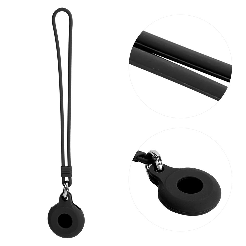 Round Type AntiLost Silicone Sleeve Shell Skin Protective Cover Case for IOS Locator(Black )