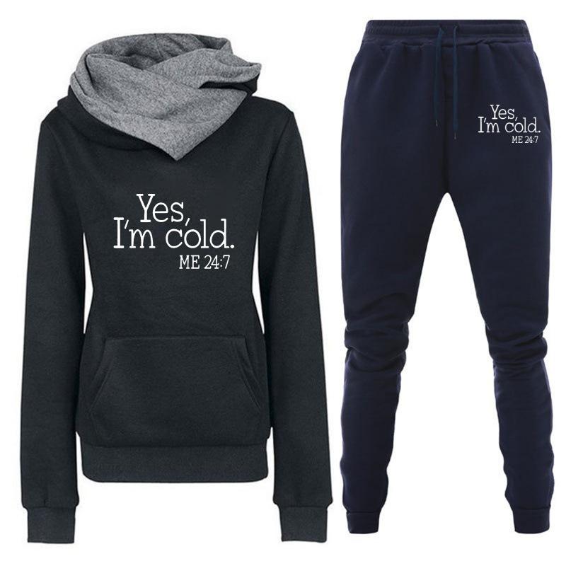 2024 Spring and Autumn Winter New Velvet Hooded Sportswear Set for Women, Hoodies, Pants, Women's Clothing