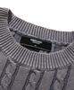 TRILLION Vintage Washed Cable Half Sleeve Knit [Lavender Grey]