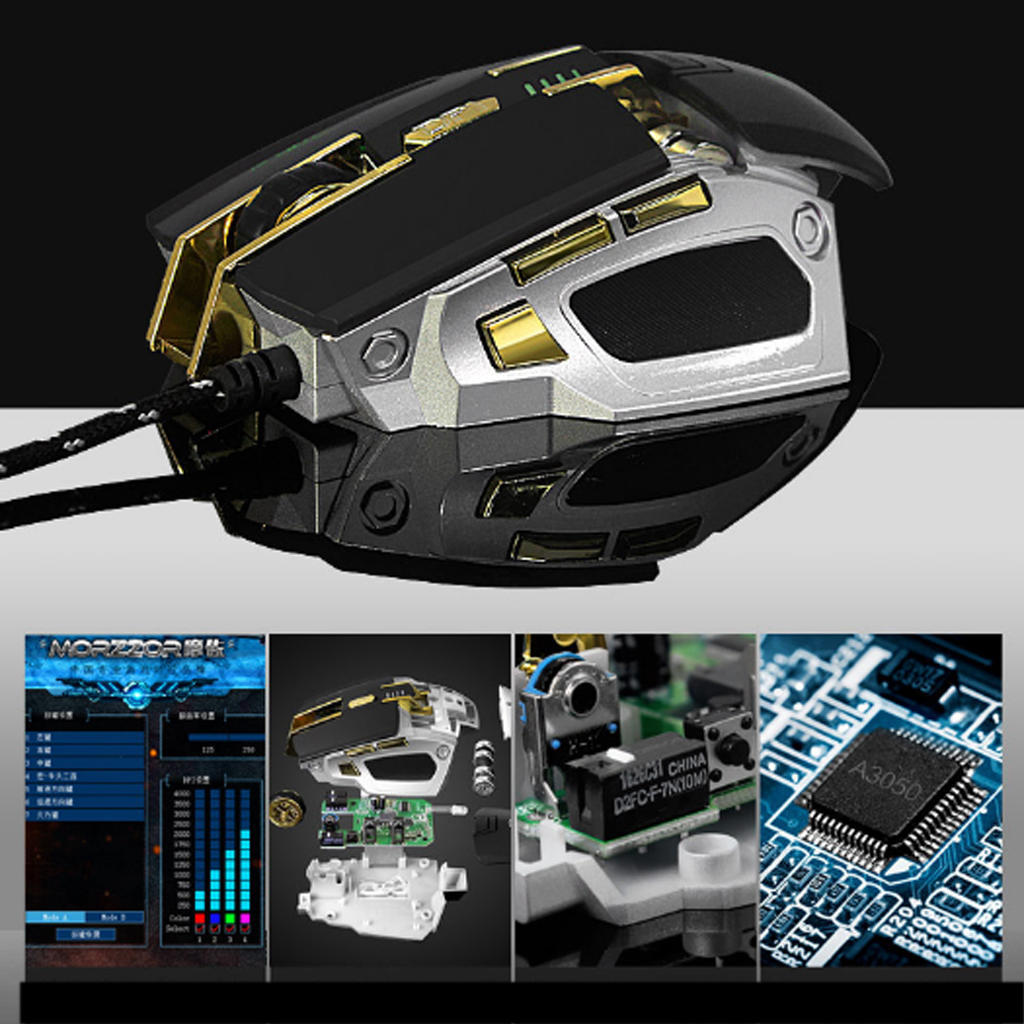 4000DPI 7D USB Wired Computer PC Mechanical Gaming Mouse LED Backlight ...