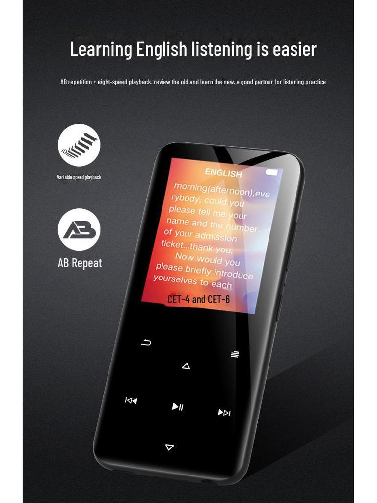 Bluetooth-MP3-Musikplayer – Studentenversion mit Touchscreen und Unterstützung für englische Hörbücher