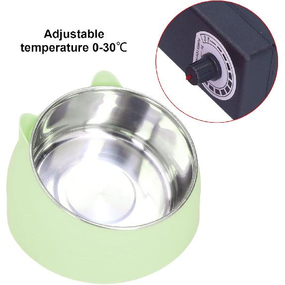 Heated Pet Bowl, 1.5L Slanted Water Bowl with On/Off Switch for Dogs Cats, 15 Degree Angle