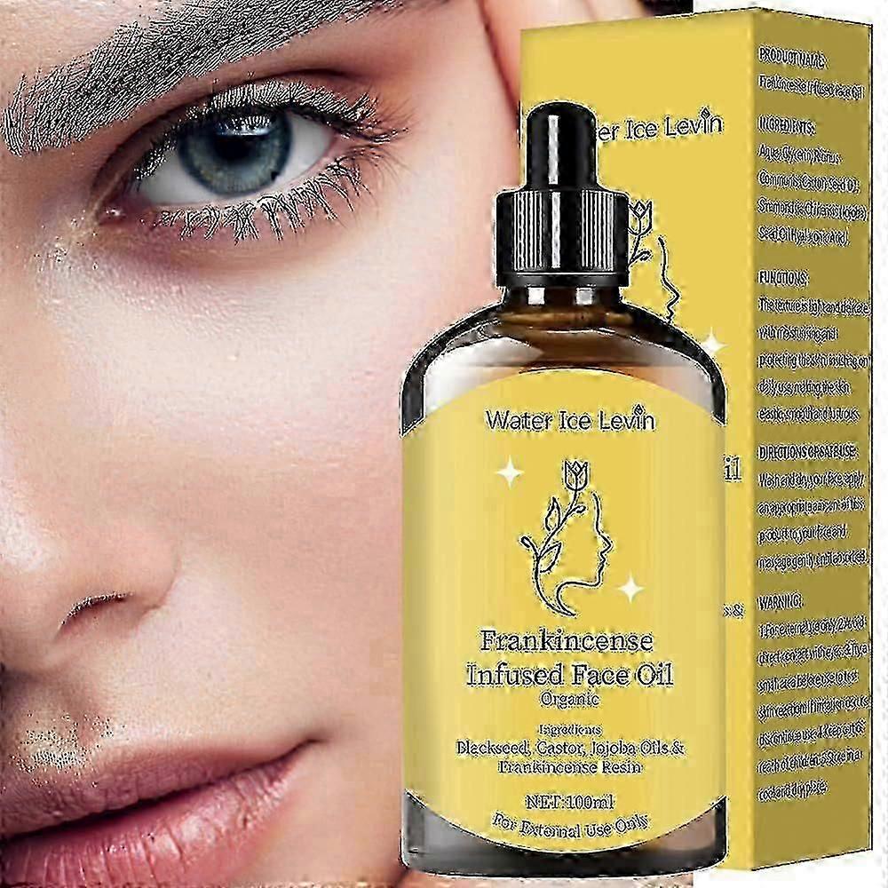 Frankincense Resin Facial Oil with Castor & Jojoba Oils, Anti-Wrinkle Moisturizer Cold Pressed Serum, Natural Skincare Hydrates & Nourishes Skin