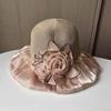 New color rubber bucket hat mesh flower UV protection beach hat women's summer eaves sun hat