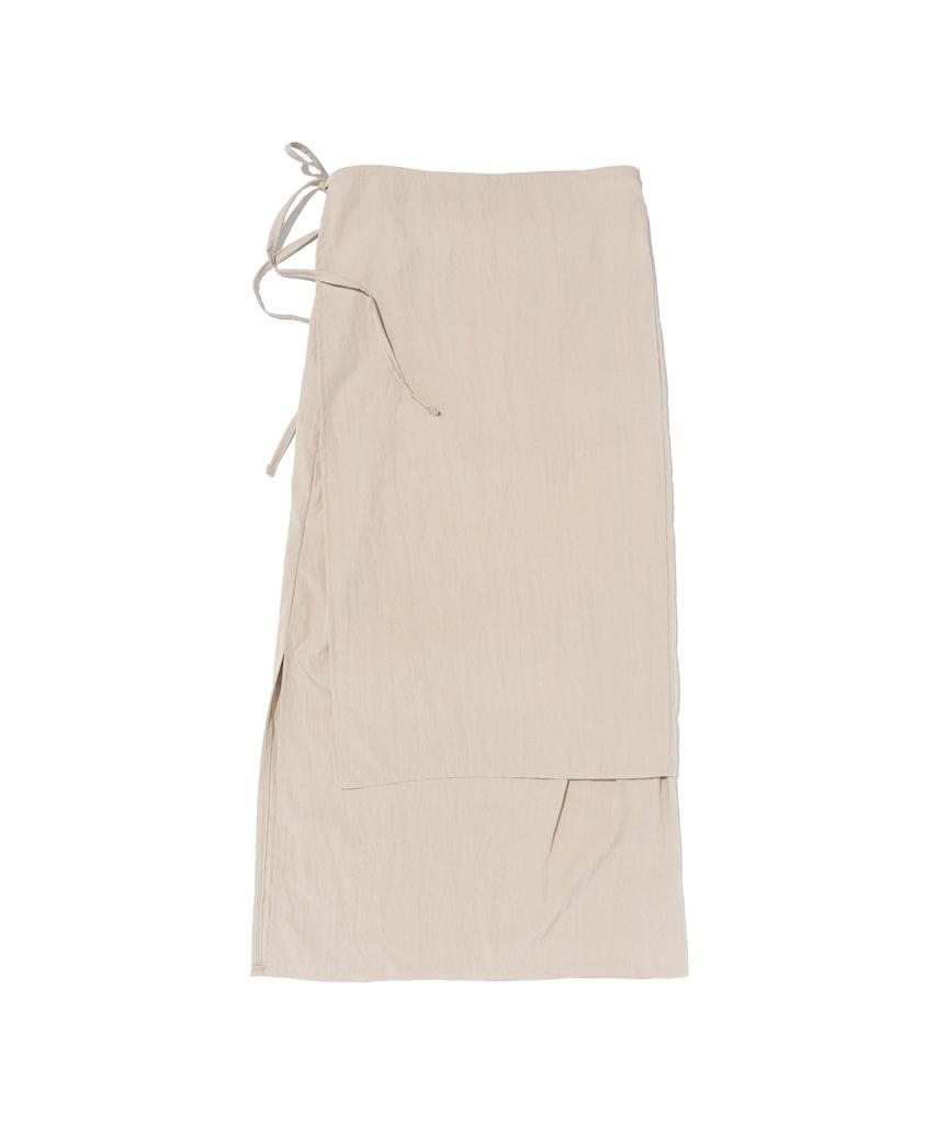 ROIDESROIS Wrap Nylon Long Skirt (Beige)