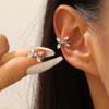 1/2 Stück Floraler Strass-Metall-Ohrklemme für Damen - Verstellbar zum Anklemmen, Kein Piercing erforderlich