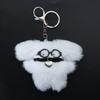 Lovely Fluff Stuffed Keychain Handmade Plush Dog Keyring Soft Cartoon Animal Backpack Pendant Versatile Bag  Accessory