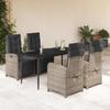 VidaXL Garden Dining Set with Cushions 5 Pcs, Table and Chairs with Adjustable Backrest and Footrest, Furniture 3212559