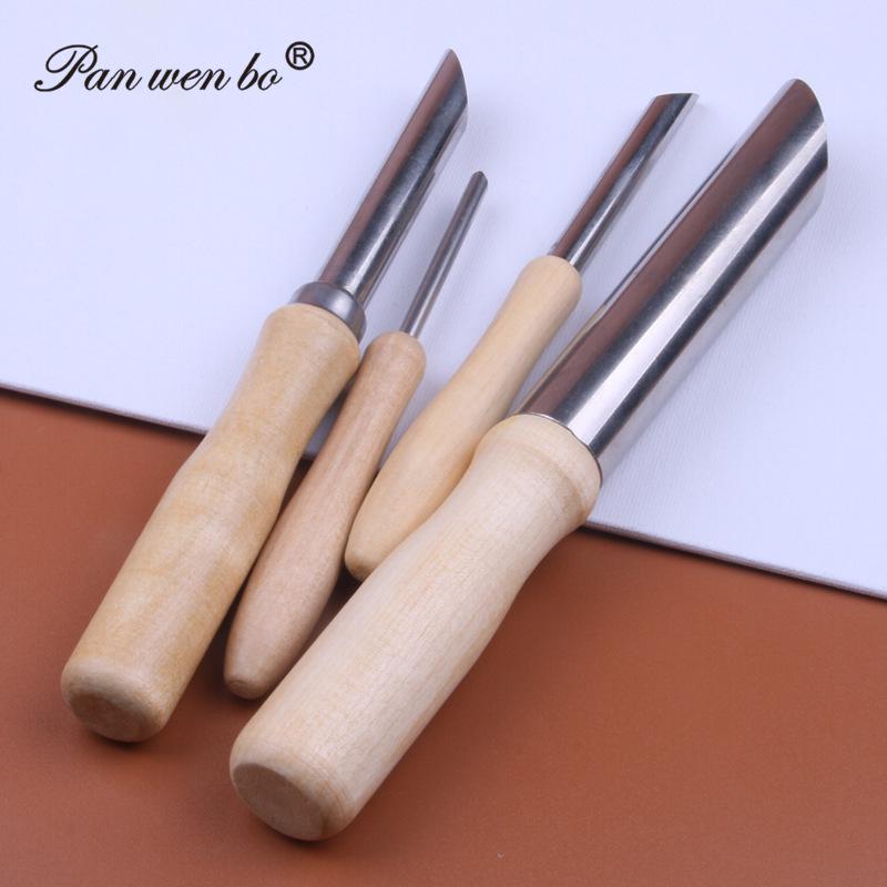 Stainless Steel Round Hole Punch Set for Clay Sculpture & Pottery - 4 Piece DIY Carving Tools