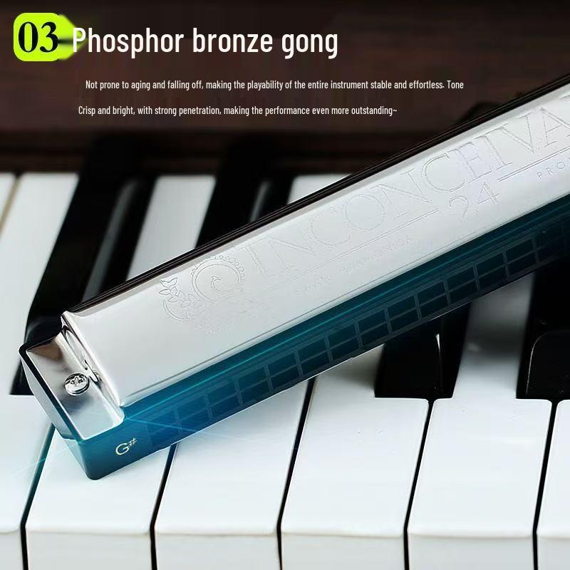 Swan 24-Hole Harmonica Set: 7-Piece and 12-Piece Options, ABCDEFG Keys, for Students and Adults, Beginner Wind Instrument.