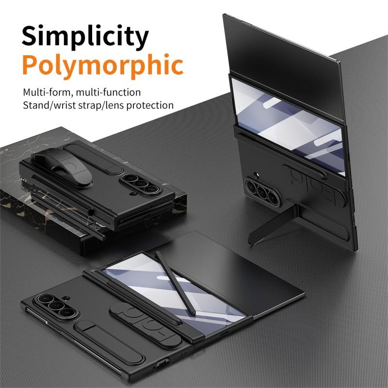 TriFold Phone Case With Wrist Strap Card Slot Stylus Holder Shockproof PC Cover Z Fold Series
