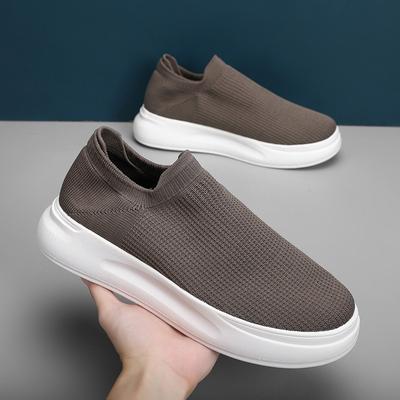 Herrenschuhe Mesh-Sneaker Unisex Atmungsaktiv Flach Freizeit-Schuhe Outdoor Runde Zehenspitze Wanderschuh Plateau Unifarben Laufschuhe